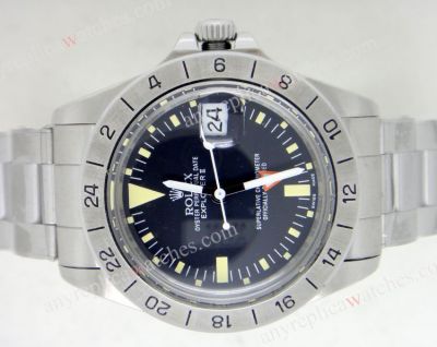 Vintage Rolex Replica GMT Explorer II 1655 Black Dial Watch
